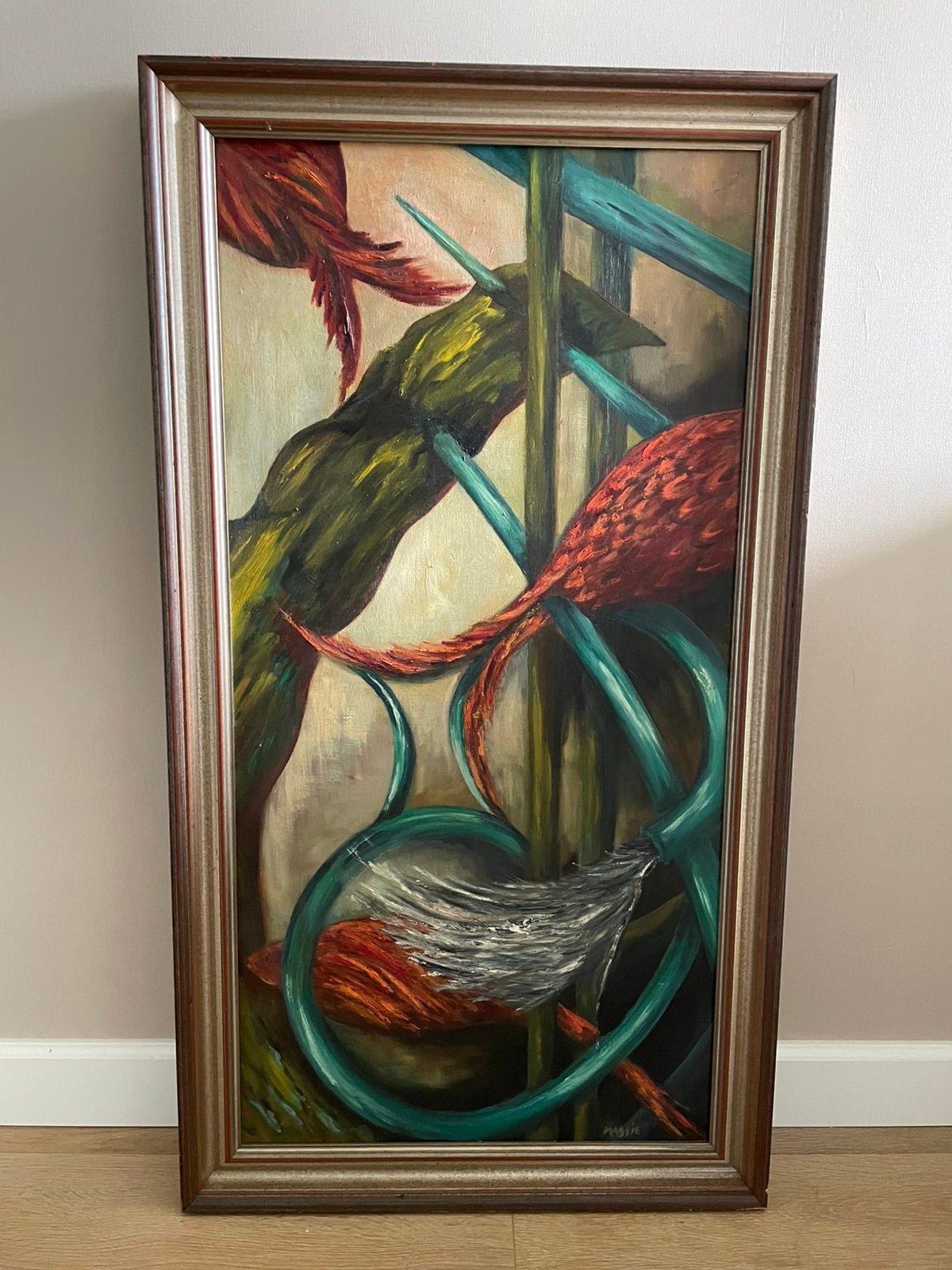 Biomorf surrealistisch olieverfschilderij NL | gesigneerd, Ophalen