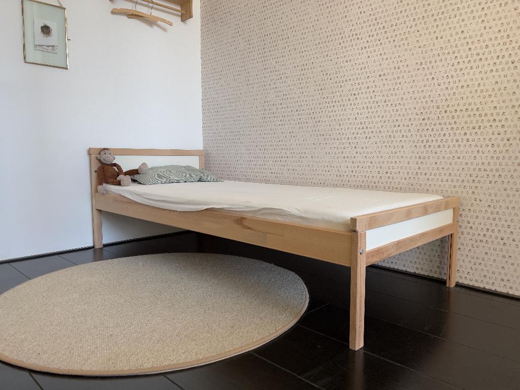 IKEA SNIGLAR peuterbed 70x160 - Hout - Inclusief matras, Lattenbodem, 70 tot 85 cm, Zo goed als nieuw, 140 tot 160 cm