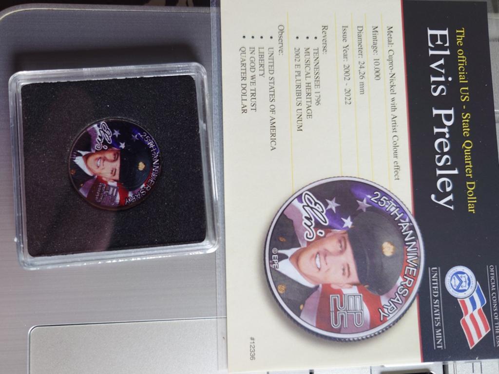 Elvis Presley US State Quarter Dollar - 25th Anniversary, Ophalen of Verzenden, Noord-Amerika, Losse munt