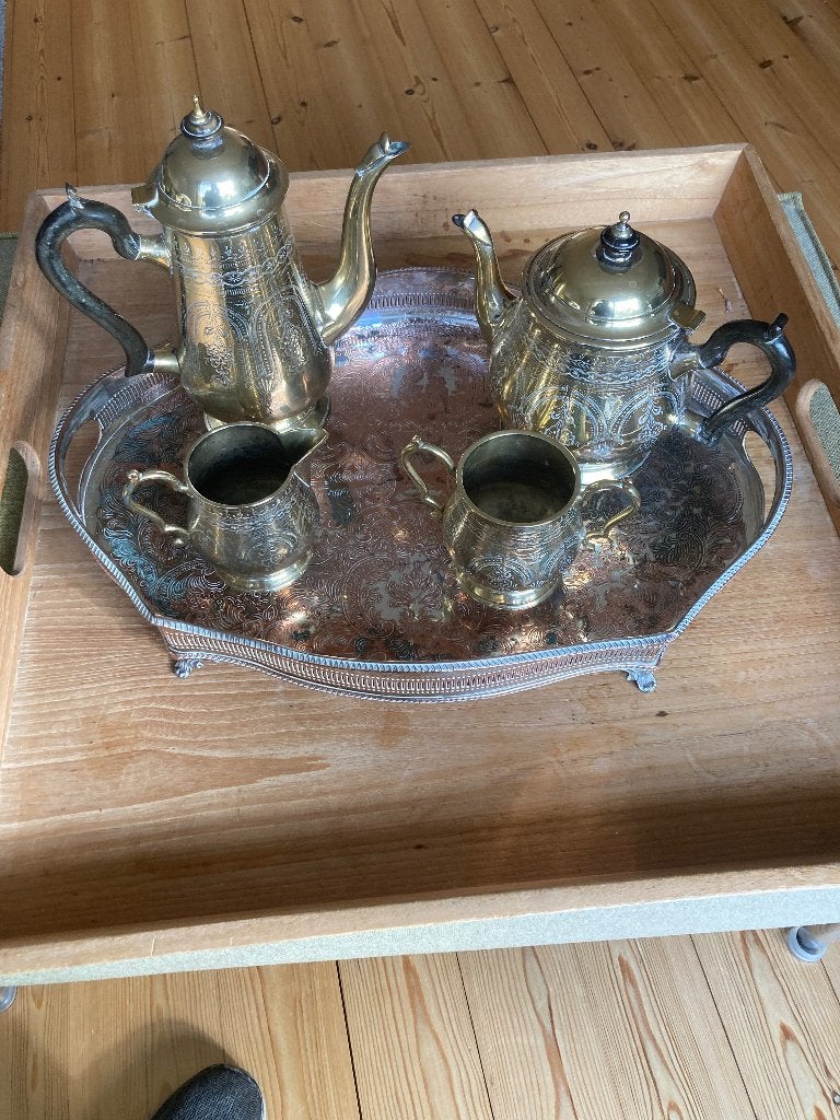 Vintage verzilverd koffie-theeservies, Ophalen, Zilver