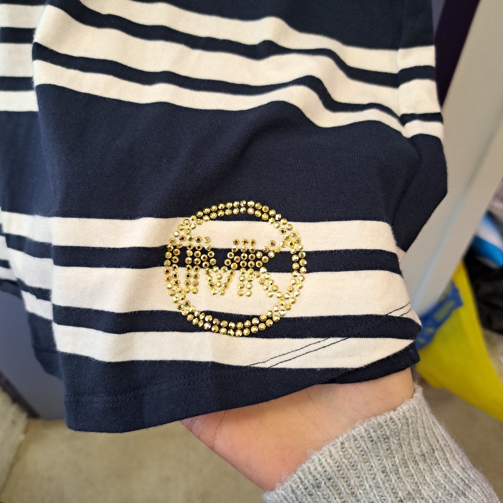 Michael Kors shirt-jurk mt S met goud detail artnr 48748, Kleding | Dames, Jurken, Michael Kors, Blauw, ., Ophalen of Verzenden