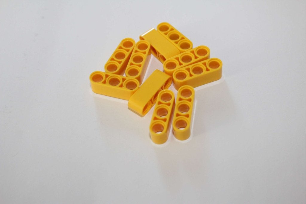 Partij LEGO 32523 technic hefarm liftarm 1x3 dik geel (25x), 1 Aastvej, Billund, South Denmark 7190, Lego, Ophalen of Verzenden