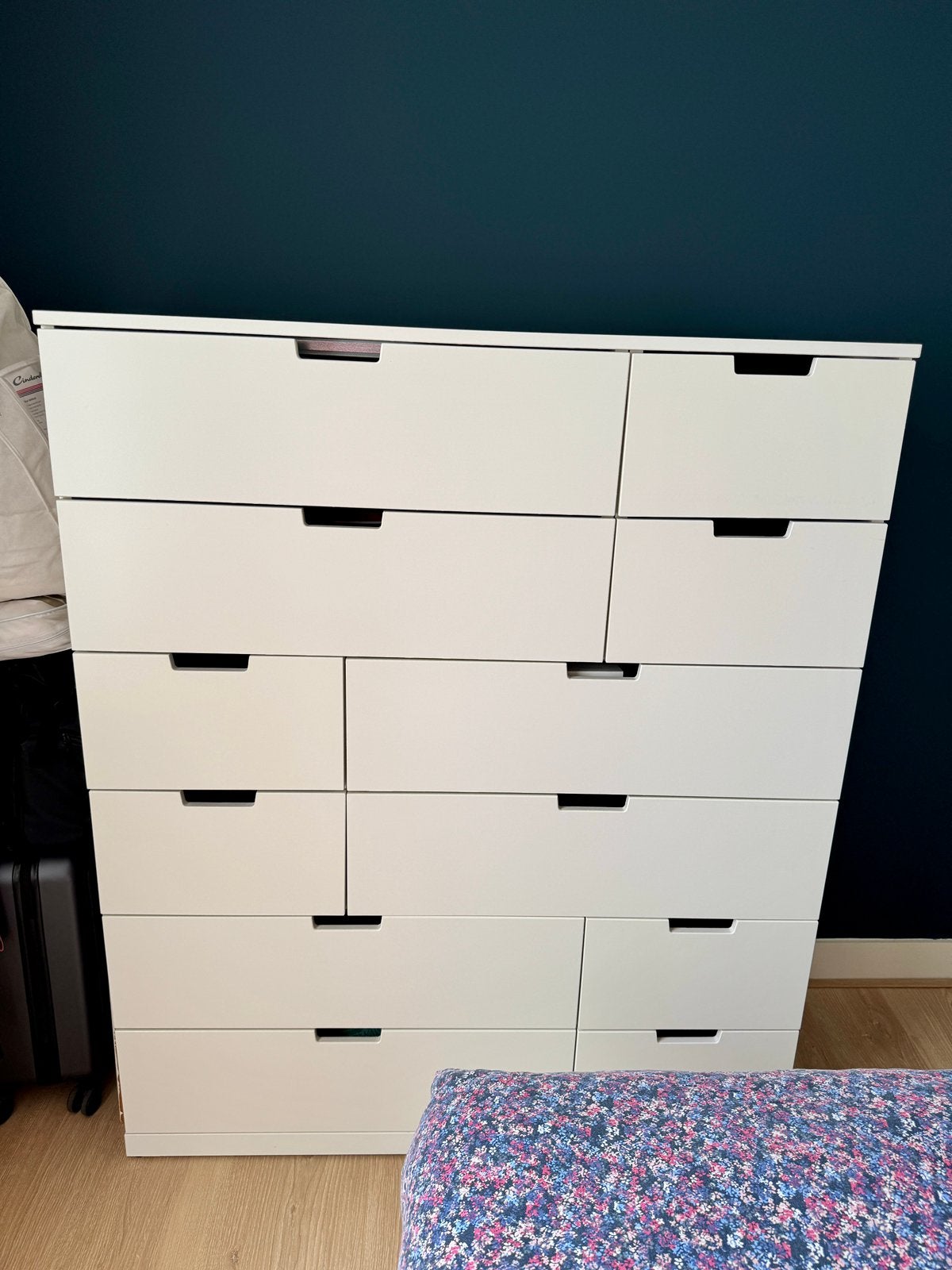 IKEA NORDLI ladekast 12 lades + bed 160x200  – z.g.a.n., Ophalen, 100 tot 150 cm, 5 laden of meer, 100 tot 150 cm