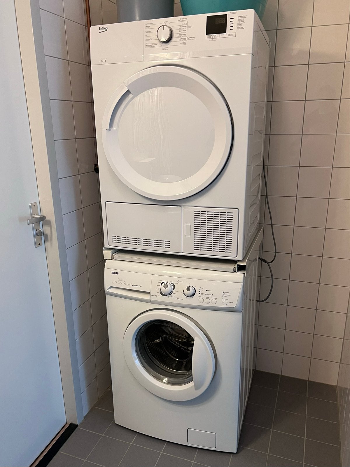 Wasmachine en droger set - Zanussi en Beko, Witgoed en Apparatuur, 6 tot 8 kg, Ophalen, Gebruikt, 85 tot 90 cm
