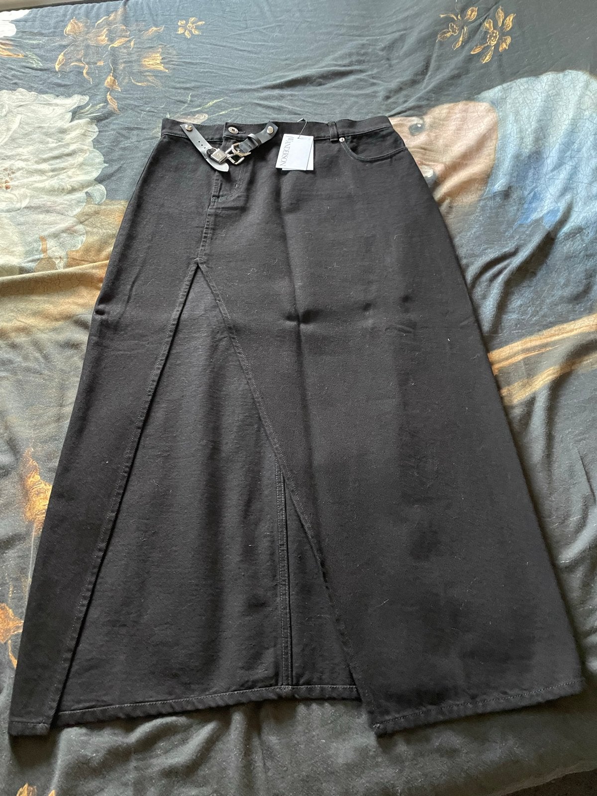 JW Anderson Zwarte Maxi Rok met Split en Slot Detail, Zwart, Maat 42/44 (L), Nieuw, Ophalen of Verzenden