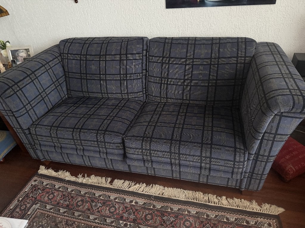 Stoffen bank 2 zits en fauteuil, Huis en Inrichting, Ophalen, Gebruikt, 150 tot 200 cm, Tweepersoons