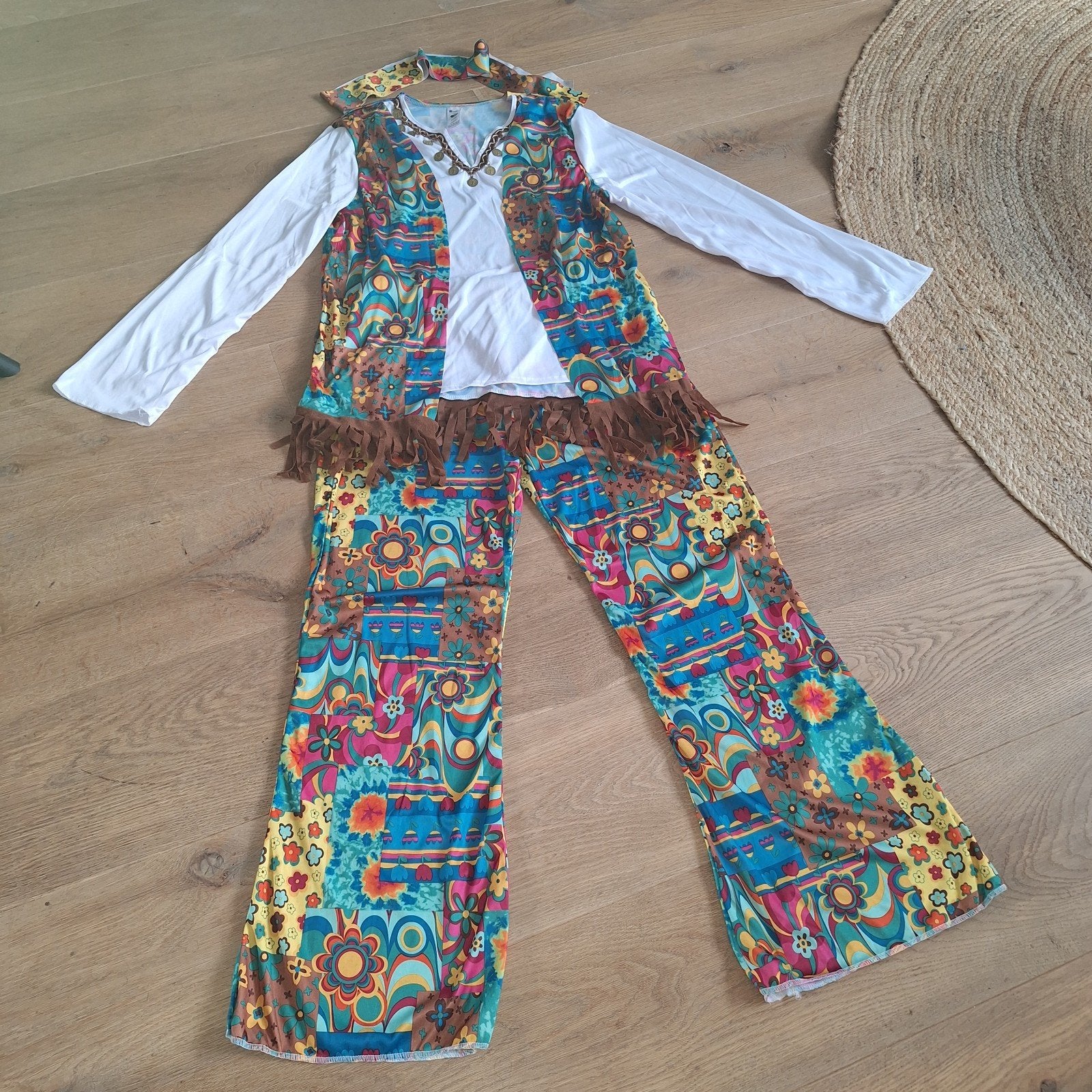 flowerpower hippie outfit S, Smiffy's, Nieuw, Ophalen of Verzenden, Overige thema's