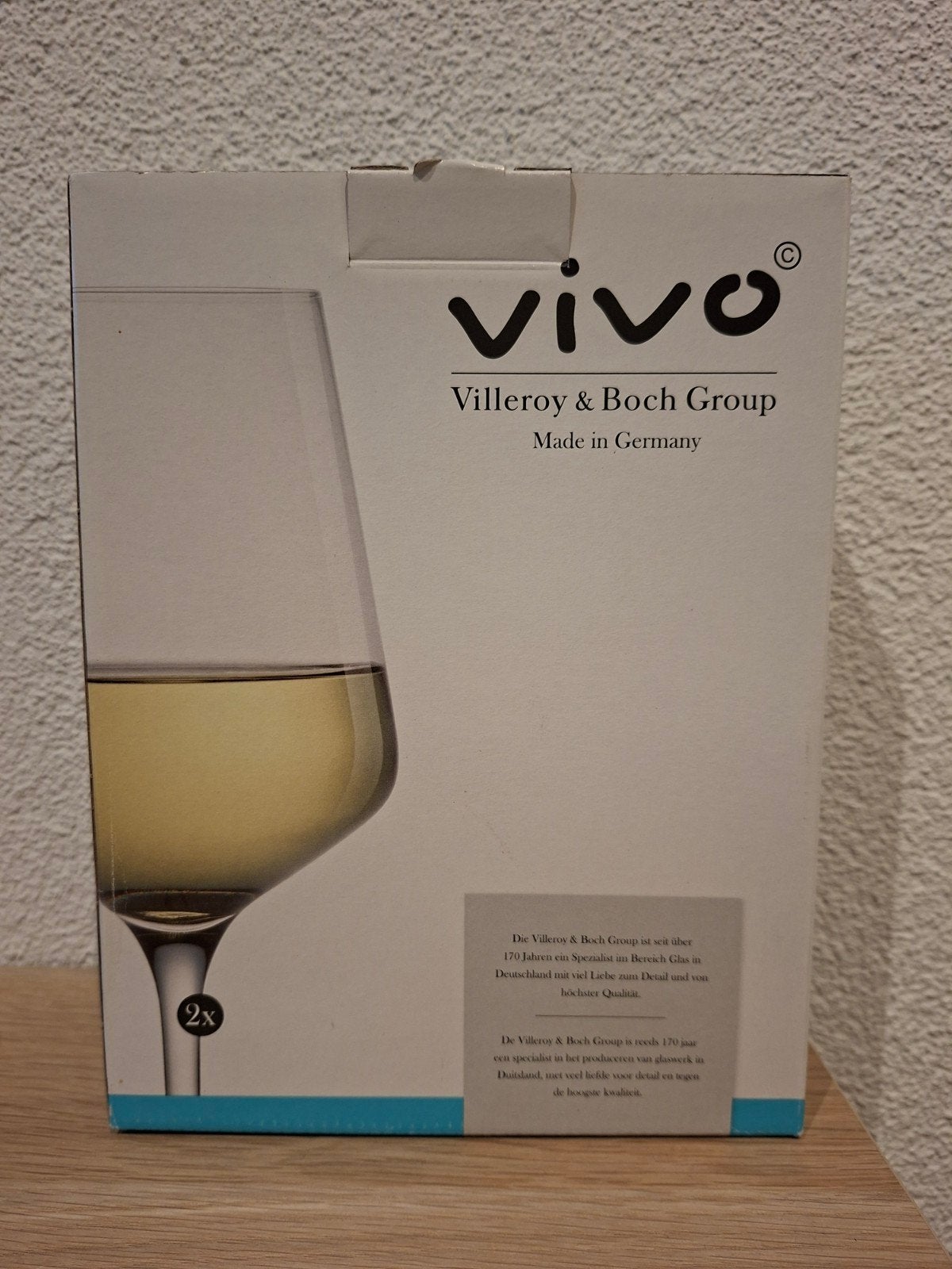 Vivo Villeroy & Boch witte wijnglazen (2 stuks), Nieuw, Ophalen of Verzenden, Overige merken, Glas