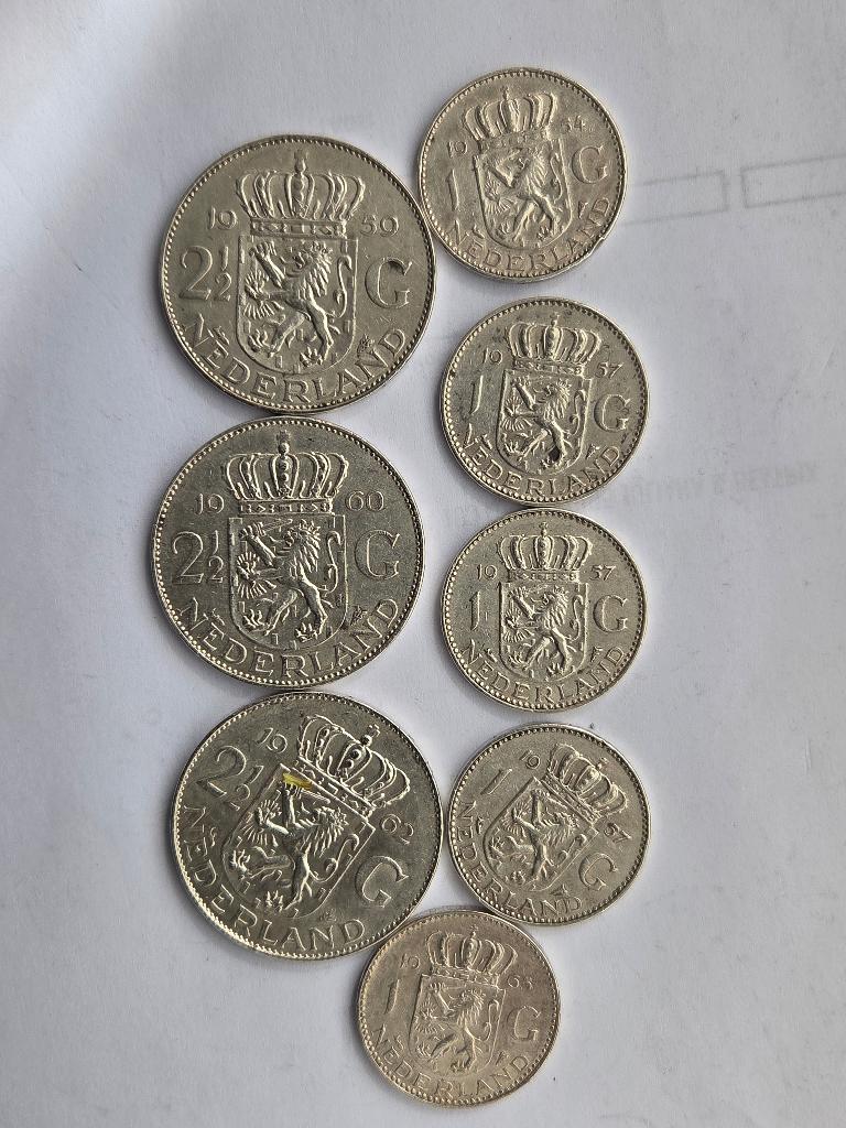 Munten, Ophalen of Verzenden, Koningin Juliana, 1 gulden, Zilver