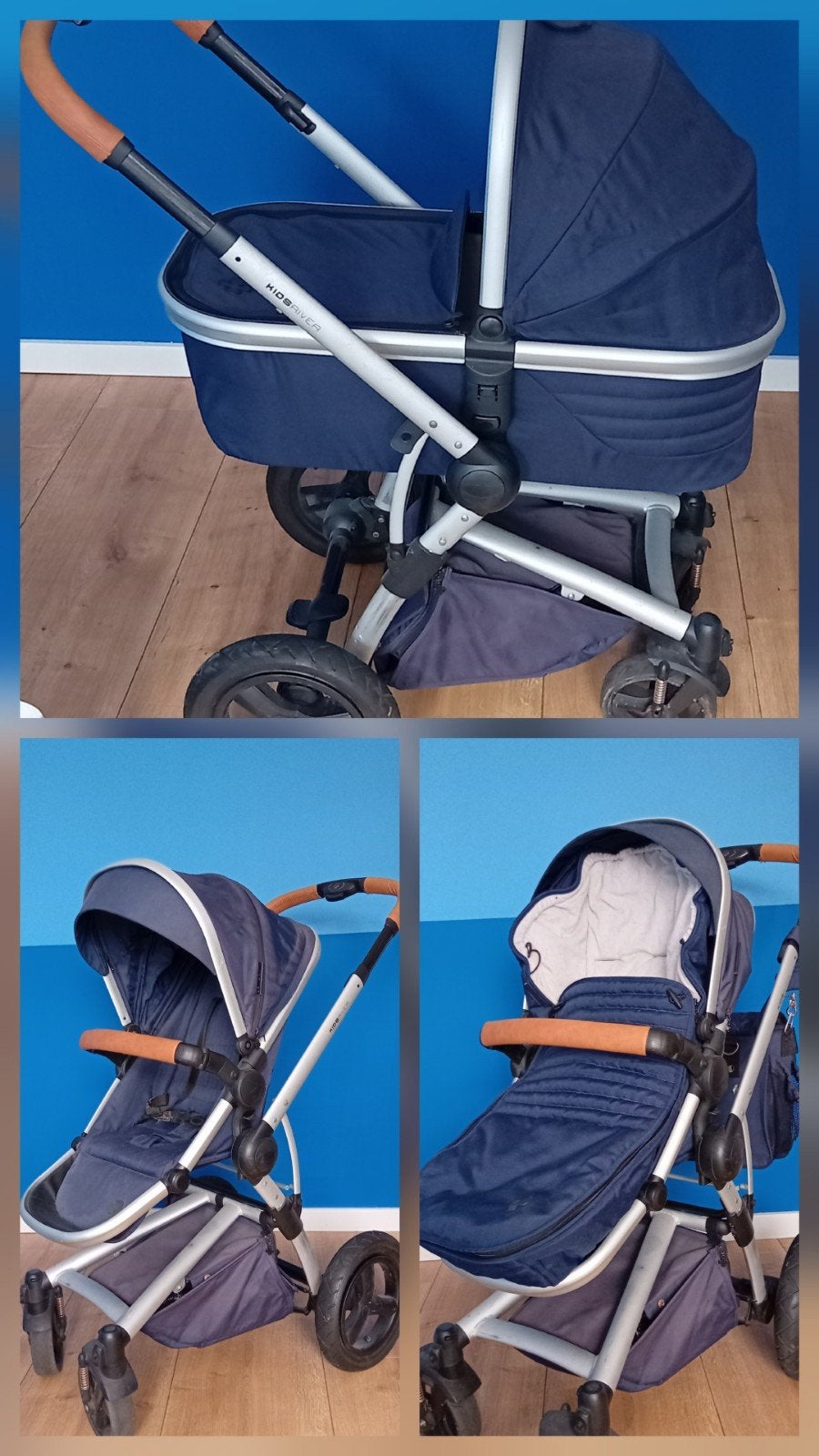 kidsriver kinderwagen compleet, Ophalen, Gebruikt, Overige merken, Luchtbanden
