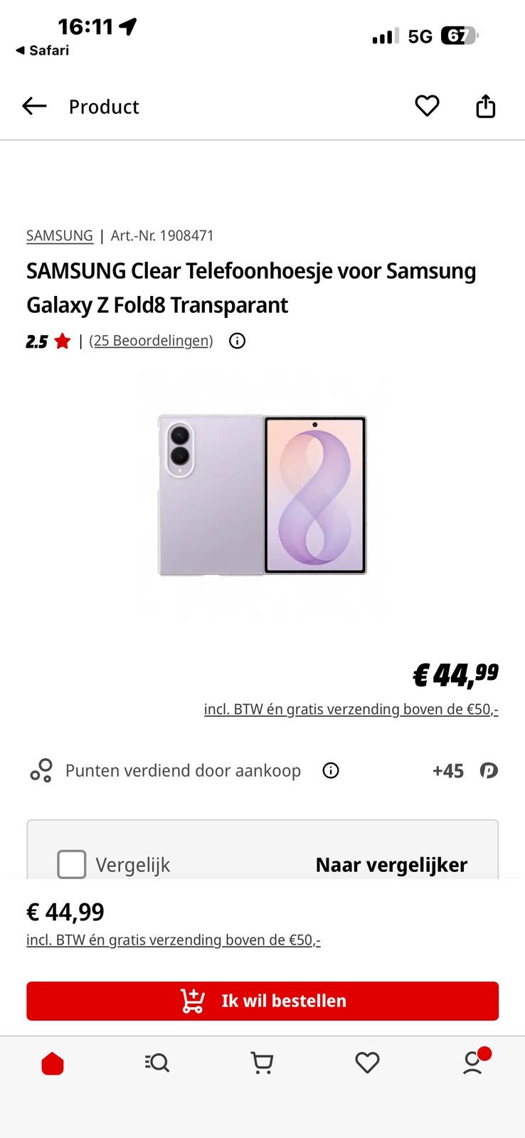 Foto 5 van NIEUW! Samsung Galaxy Z Fold8 Clear Case