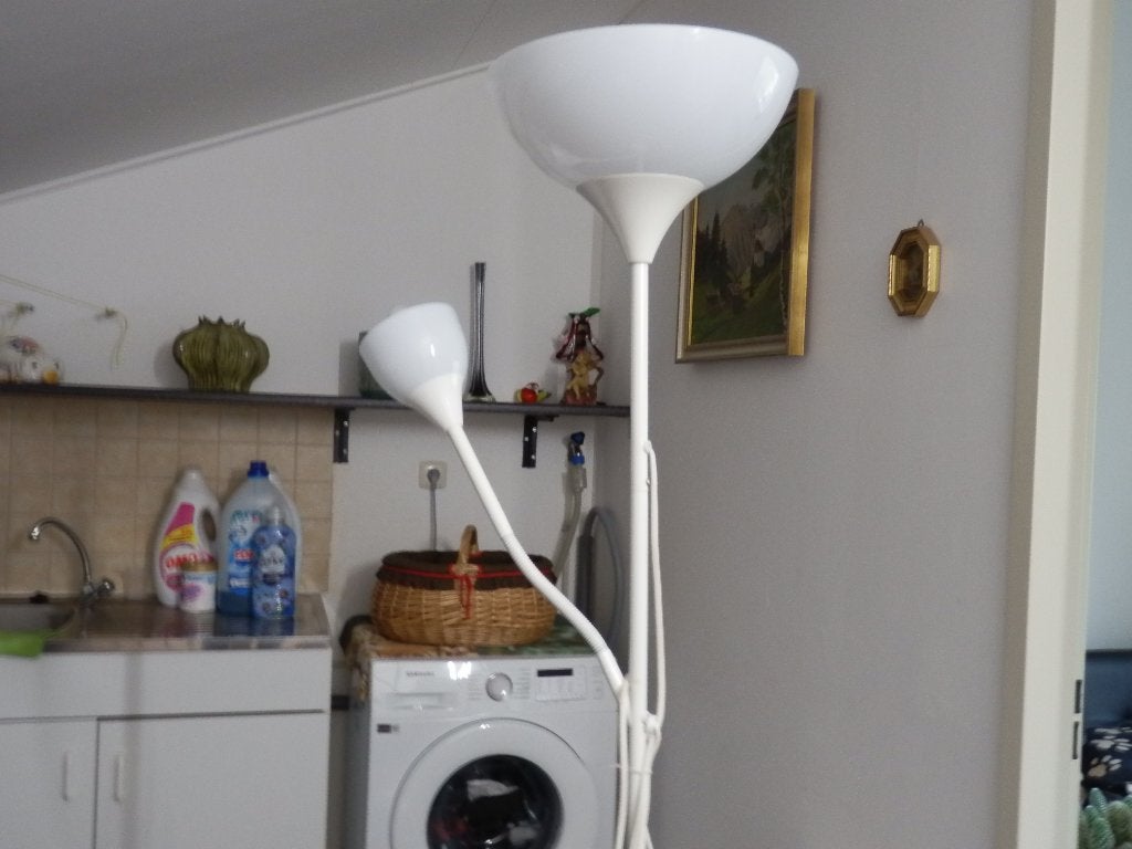 staande lamp, Ophalen, Gebruikt, E14 (klein), Glas