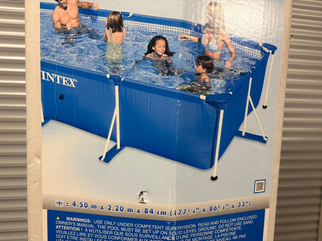 Intex rechthoekig Zwembad 4.50 x 2.20, Ophalen, 200 tot 300 cm, 80 tot 120 cm, Zo goed als nieuw