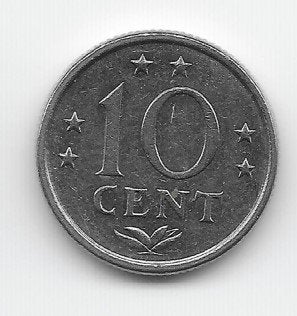 Nederlandse Antillen 10 cent 1978 KM# 10, Postzegels en Munten, Verzenden, Midden-Amerika, Losse munt