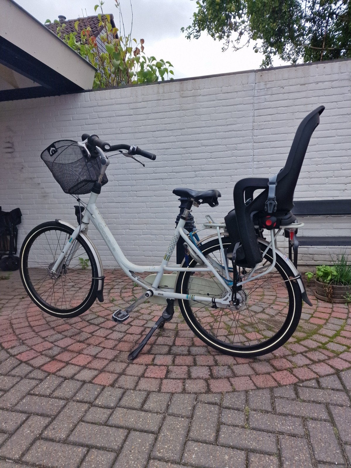 Batavus Bloom moederfiets met kinderzitje en mandje, Ophalen, Gebruikt, Velgrem, Versnellingen
