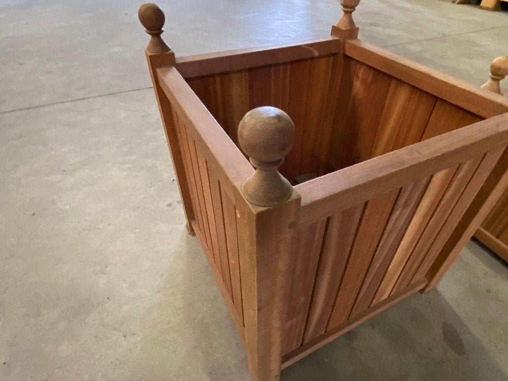 002. Hardhouten bloembak 45/35 cm set á 2 stuks €90,00!, Tuin en Terras, Minder dan 60 cm, Vierkant, Nieuw, Ophalen of Verzenden