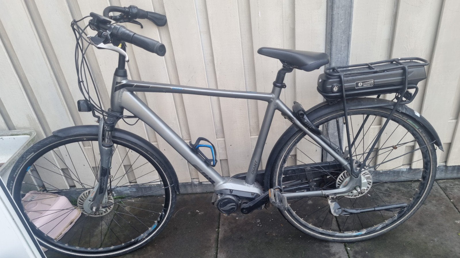 Heren giant elektrische fiets - accu goed, displ  gaat niet, Ophalen of Verzenden