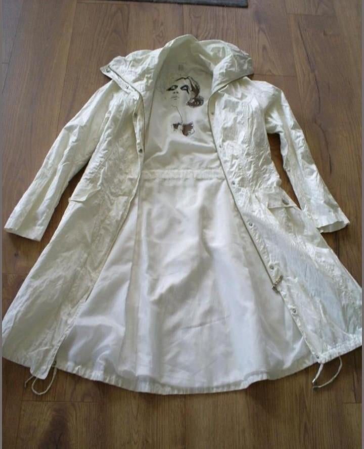 Roomwitte jas maat 38, Kleding | Dames, Jassen | Zomer, Zo goed als nieuw, Maat 38/40 (M), Wit, Ophalen of Verzenden