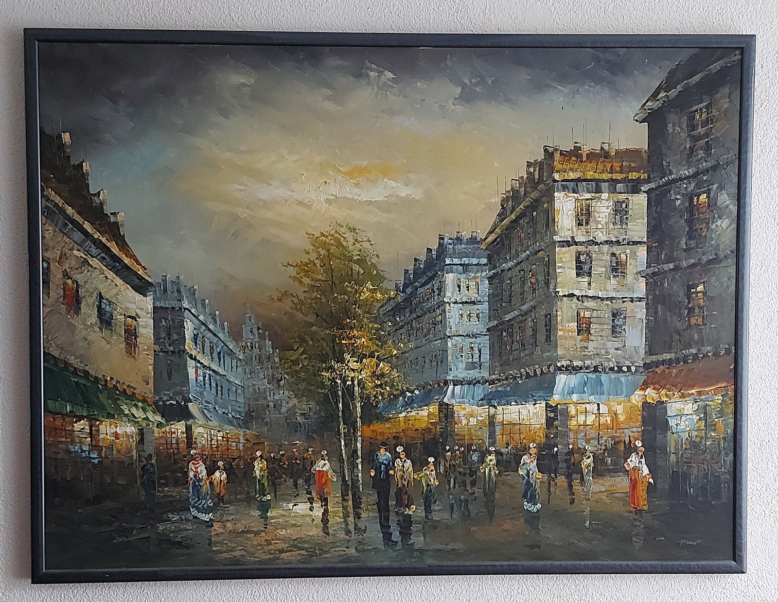 Schilderij inpasto-techniek Parijs, Ophalen