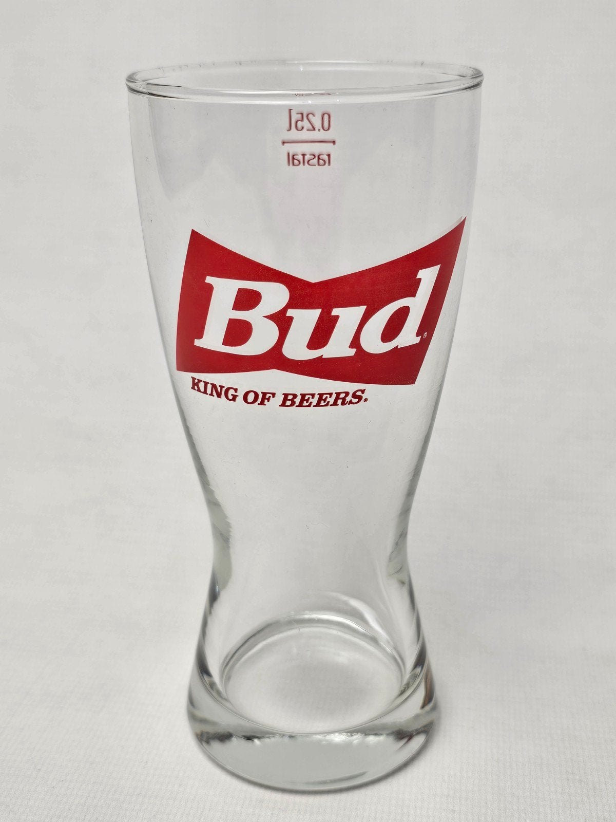 # Bud King of Beers Glas. Bierglas model 3, Ophalen of Verzenden, Gebruikt, Bierglas