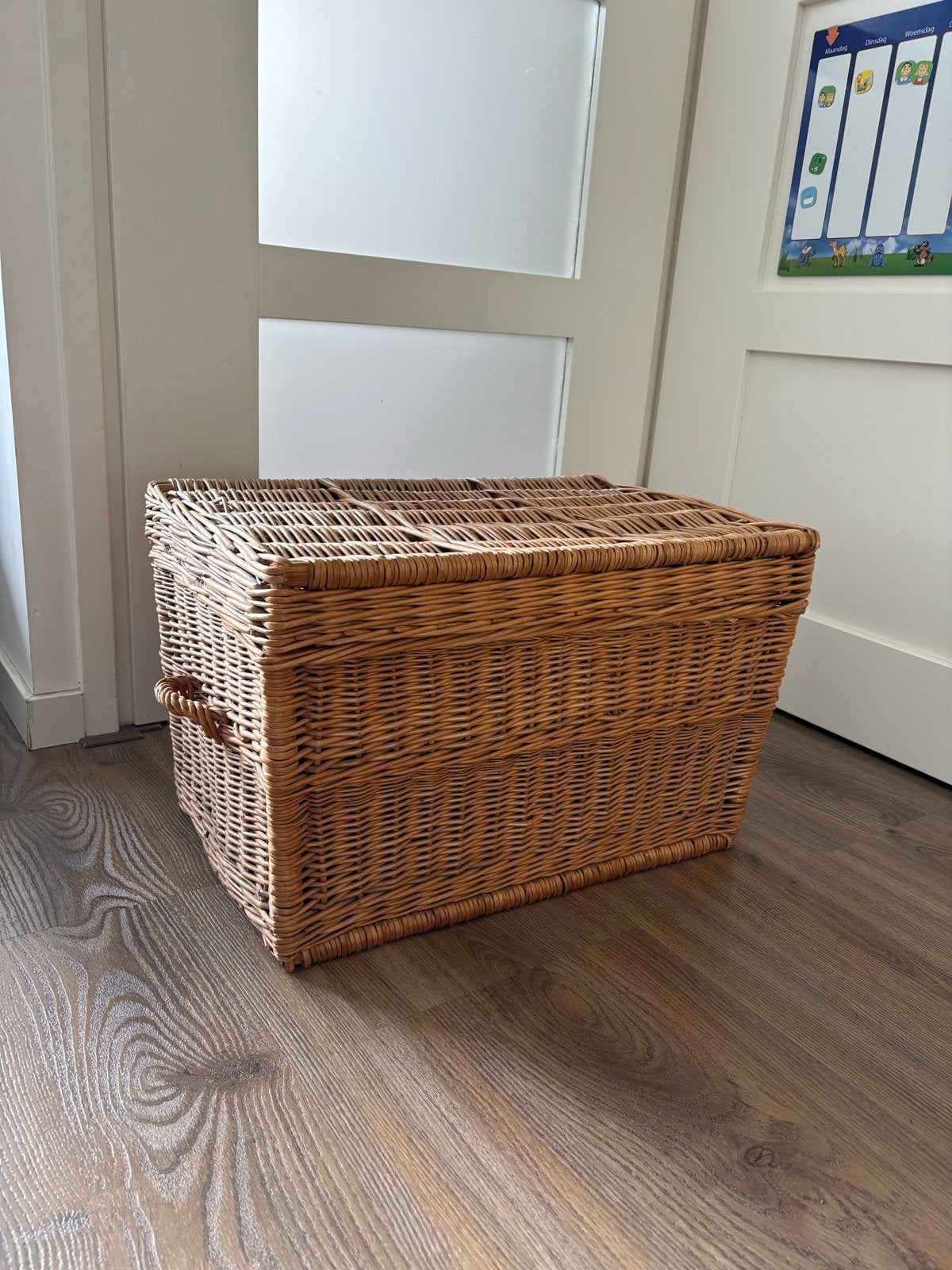 Rotan opbergkist met deksel, Huis en Inrichting, Woonaccessoires | Kisten, Ophalen, Overige materialen, Gebruikt, 50 tot 100 cm