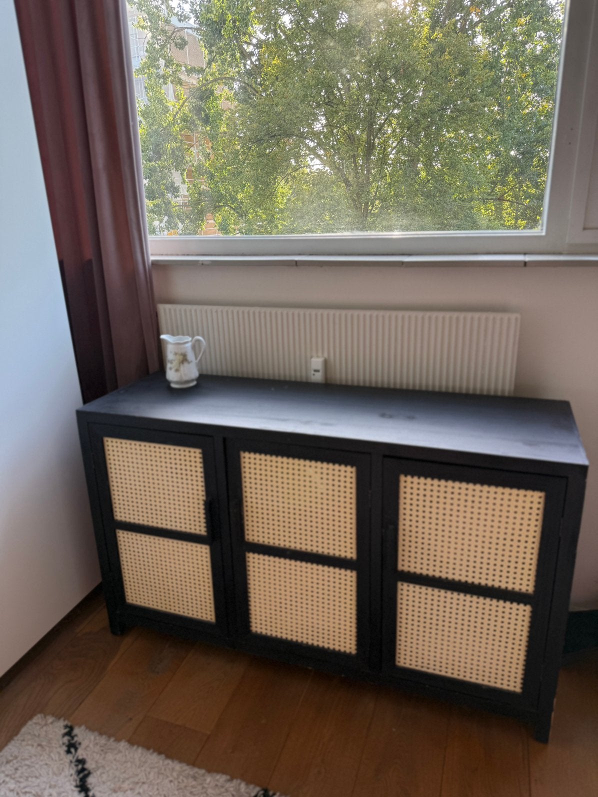 Webbing rotan zwarte kast Xenos, Ophalen, Zo goed als nieuw, 25 tot 50 cm, 100 tot 150 cm
