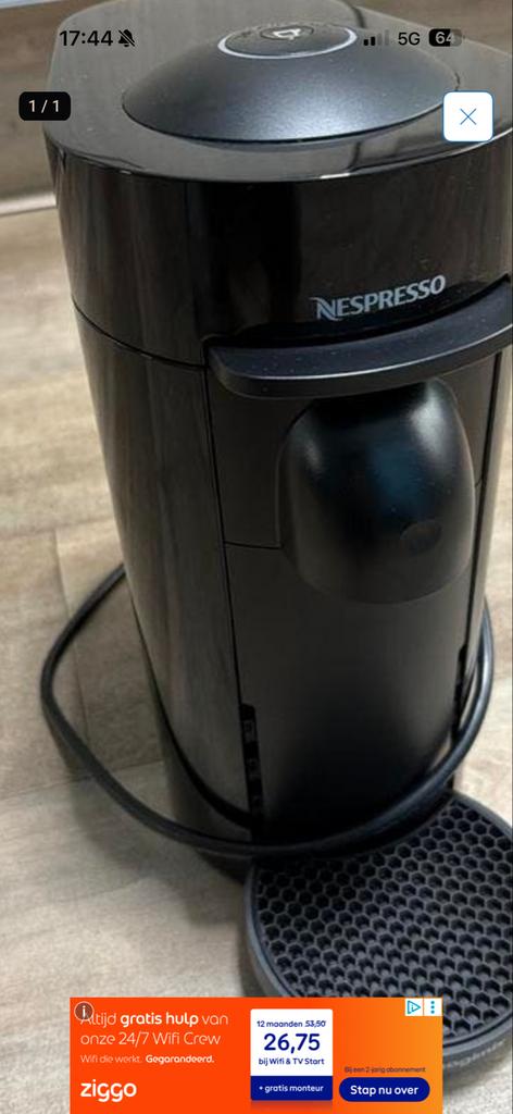 Nespresso Vertuo Next Koffiepadmachine - Zwart, Witgoed en Apparatuur, Koffiezetapparaten, Koffiepads en cups, Koffiemachine, Ophalen of Verzenden
