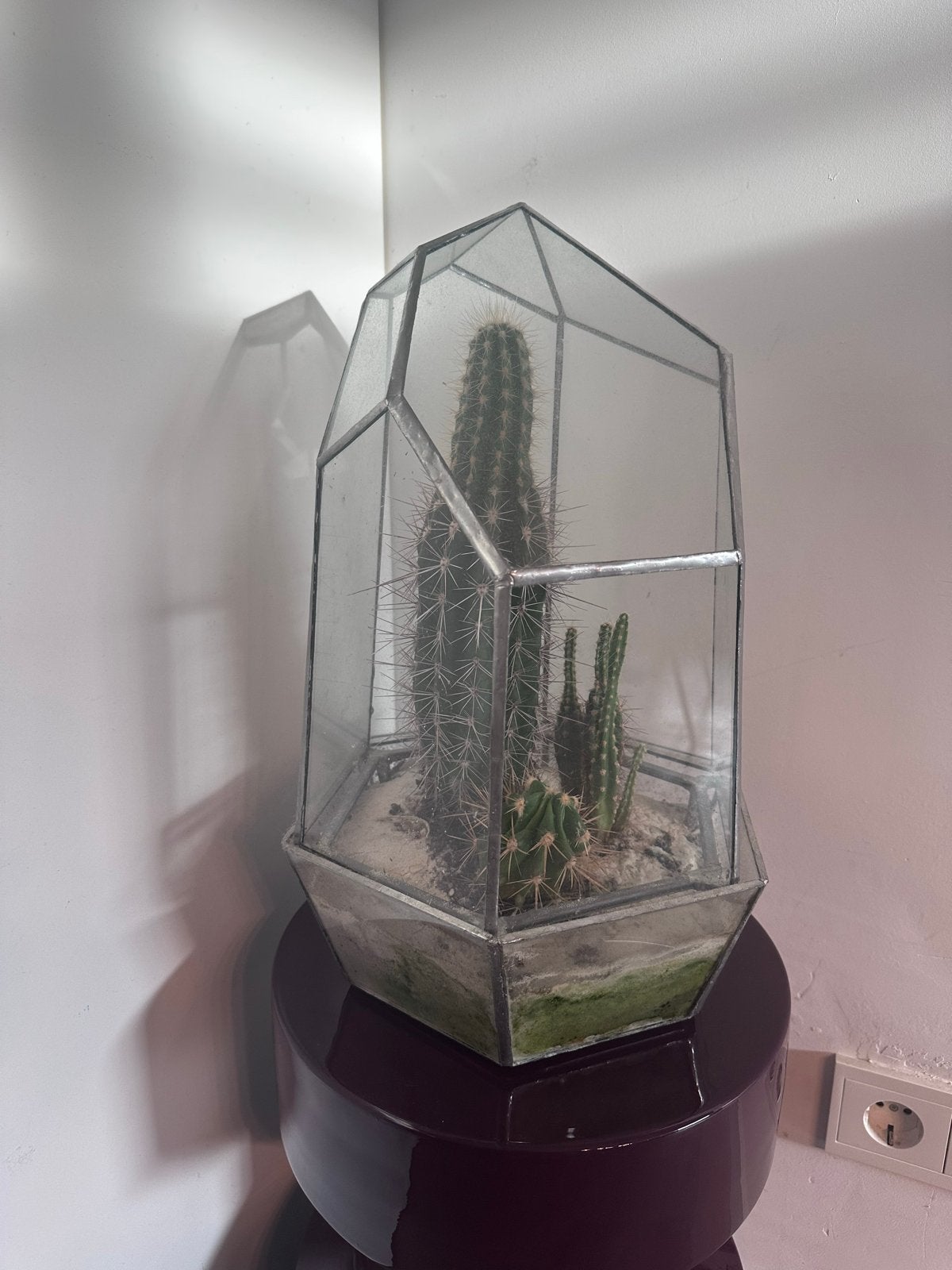 Handgemaakte unieke stolp met glas in lood, Ophalen of Verzenden, Gebruikt, Meerkleurig, Glas