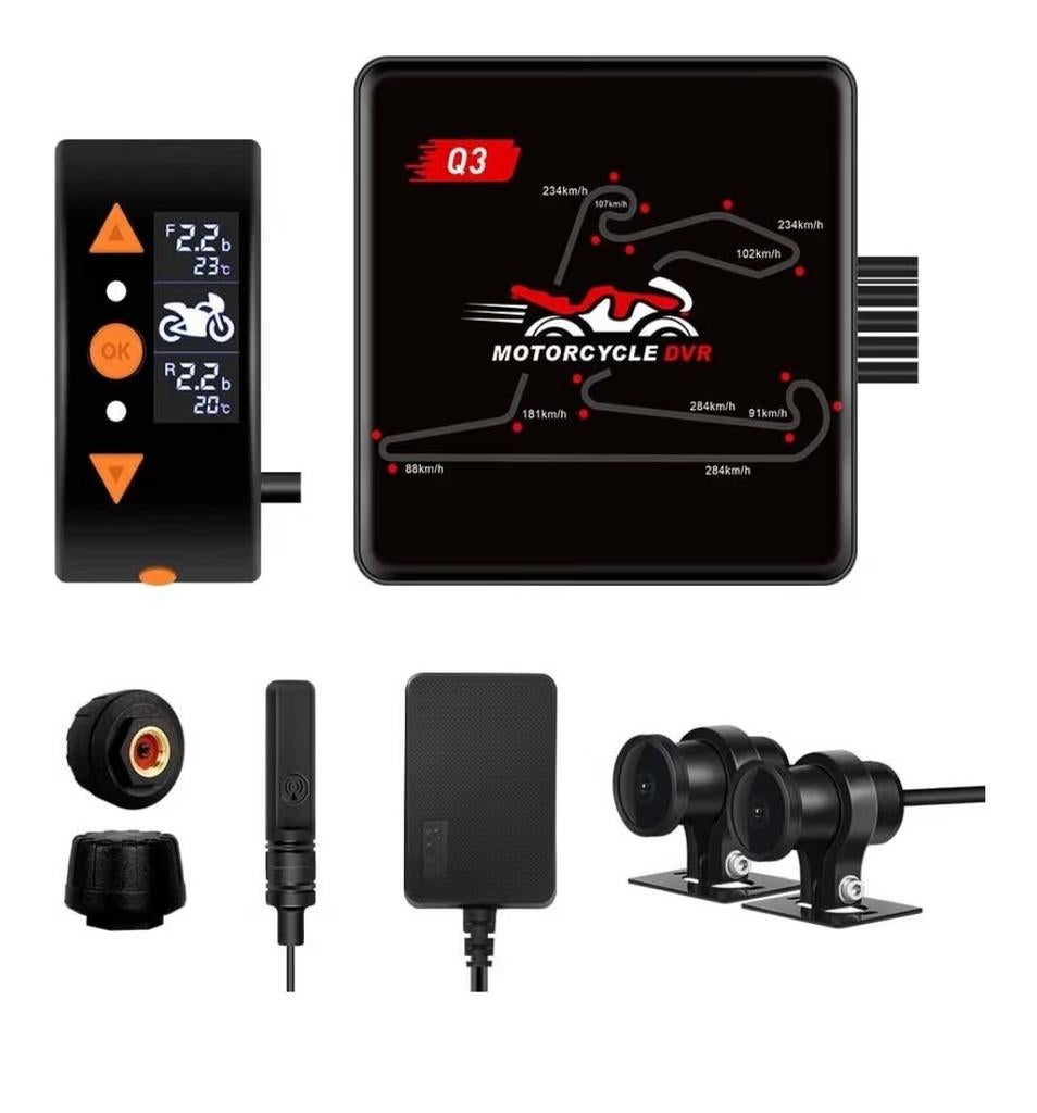 VSYSTO Q3 Motorfiets dashcam ⁸Camera Systeem met TPMS en GPS, Ophalen of Verzenden, Nieuw
