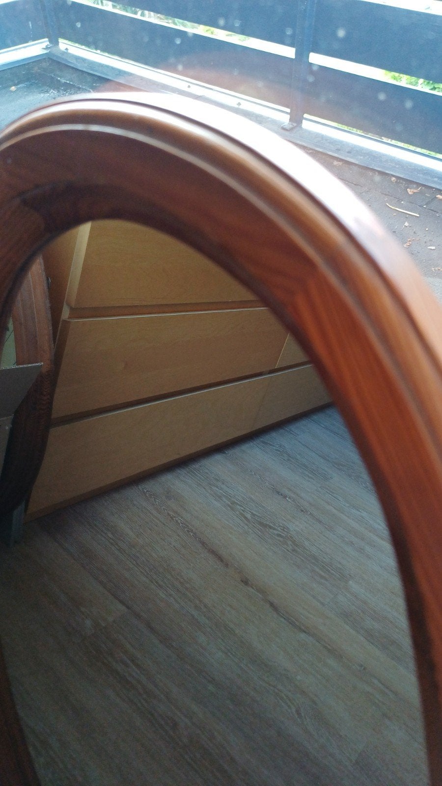 Ovale spiegel met grenen rand, Ophalen, Minder dan 50 cm, Gebruikt, Minder dan 100 cm