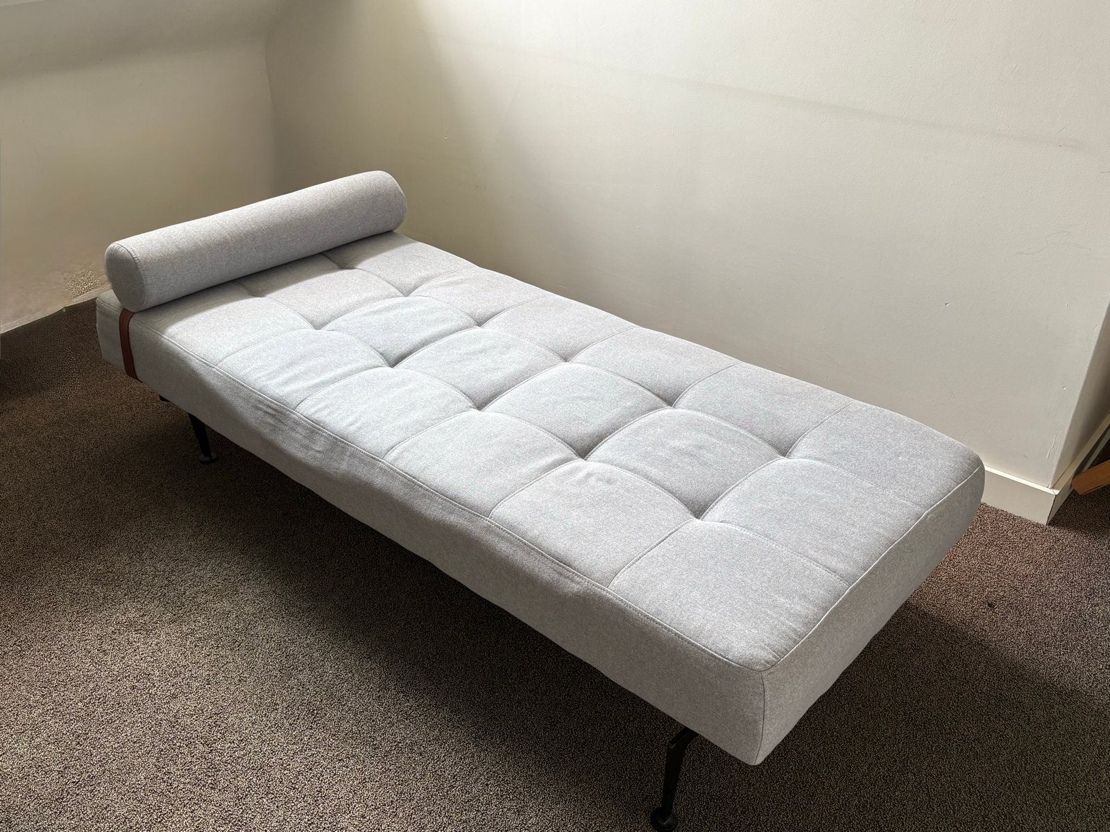 Daybed/Loungebank lichtgrijs, Ophalen, Eenpersoons, 150 tot 200 cm, 75 tot 100 cm
