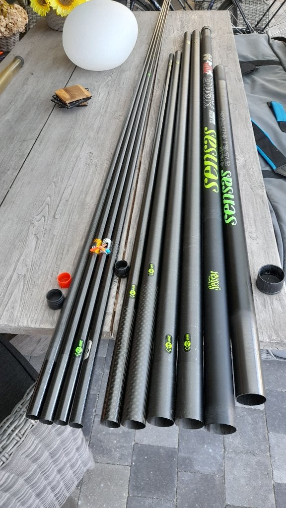 Sensas hengel + topsets, Ophalen, Zo goed als nieuw, Vaste hengel