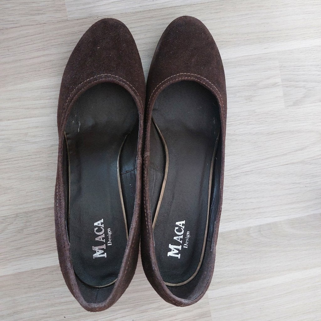 MACA Design Suède Pumps met sleehak - Maat 40 & 41, Bruin, MACA Design, Nieuw, Ballerina's