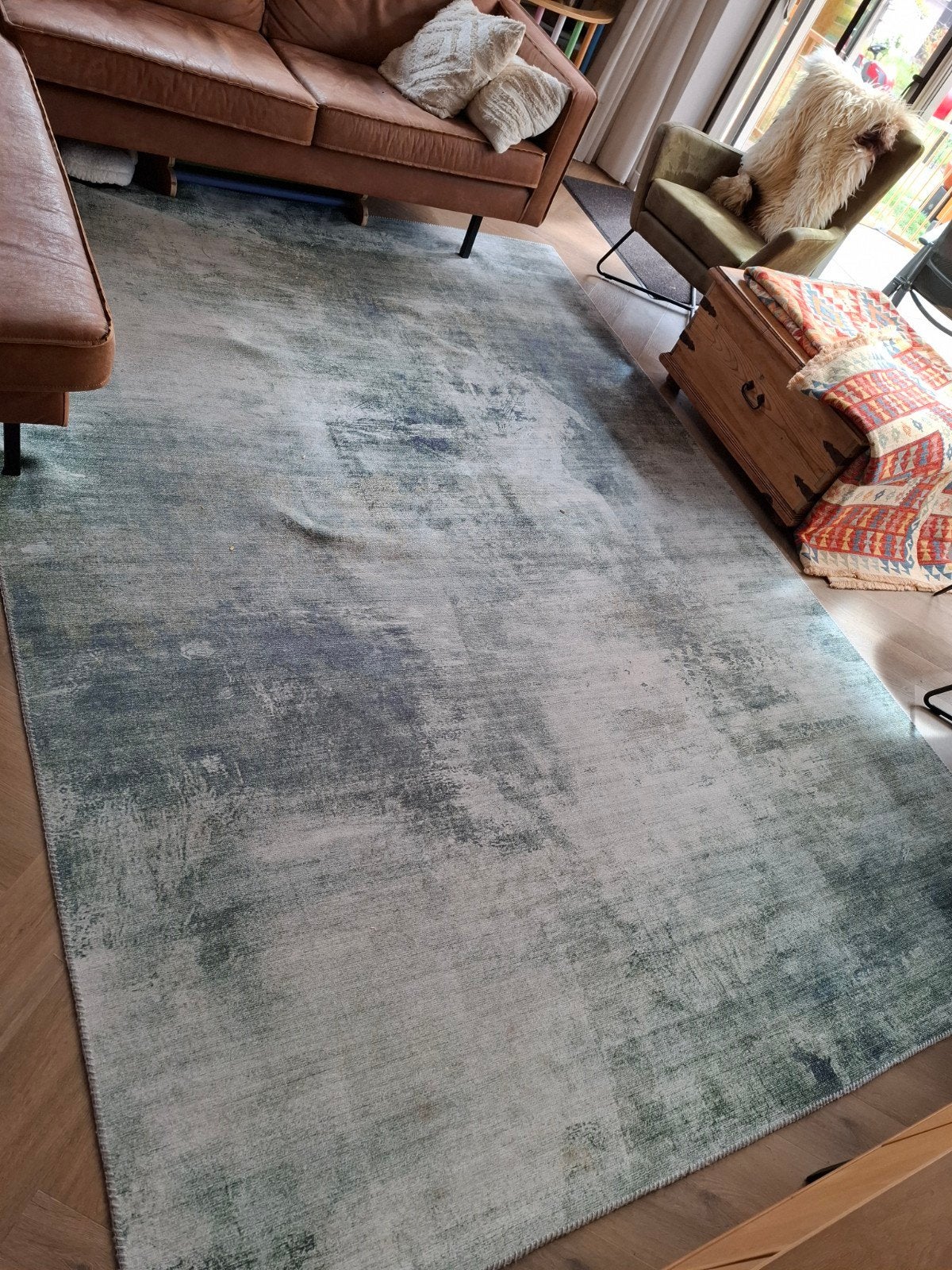 Groot groen vloerkleed 230x330 cm - gebruikt, zonder schade, Ophalen, Gebruikt, Groen, 200 cm of meer