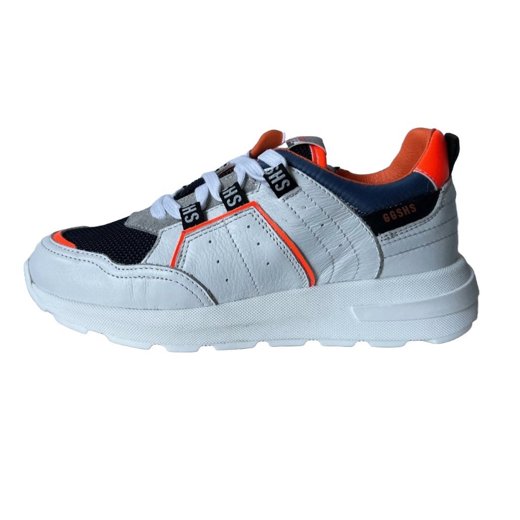 GIGA maat 35 lerensneaker wit/oranje/blauw gratis verzenden, Verzenden, Schoenen, Nieuw, Heerenweg 6 Katwijk