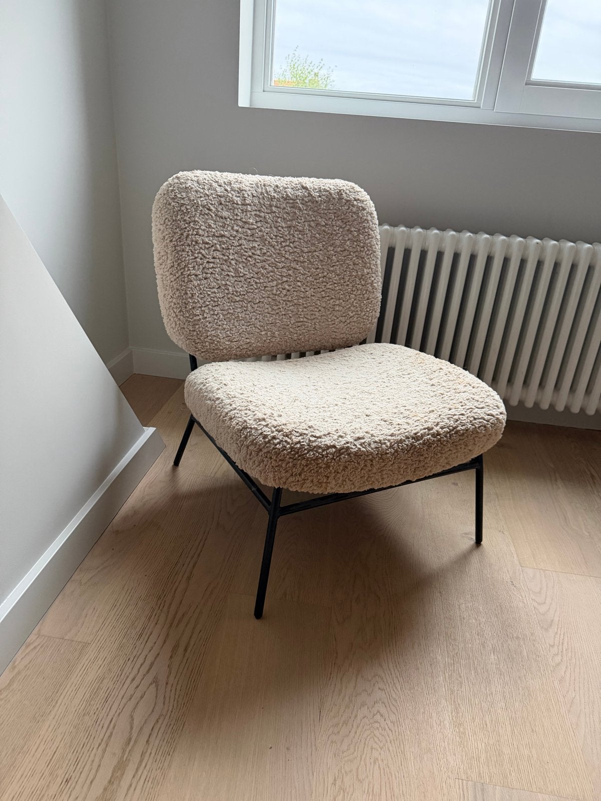 Comfortabele Bouclé Fauteuil - Zo goed als nieuw, Ophalen, Overige kleuren, Zo goed als nieuw, Eén