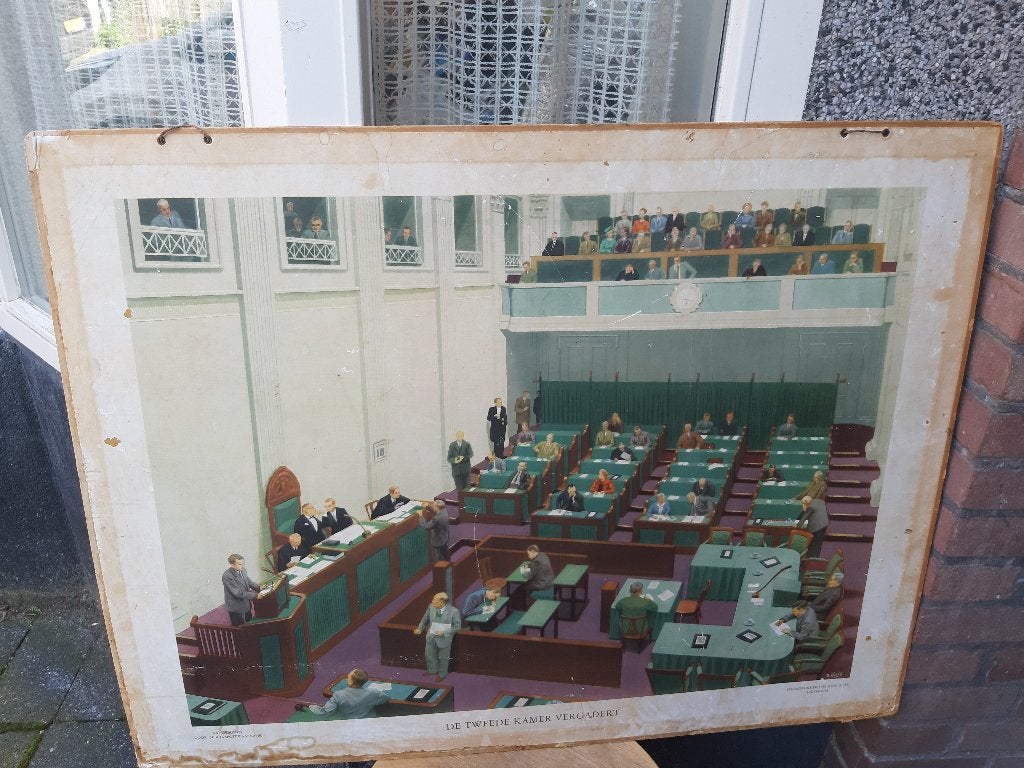 Tweede kamer vergadert, door Rijksspaarbank, antiek, Vintage, Ophalen, 50 – 75, Gebruikt, Oorspronkelijke maker