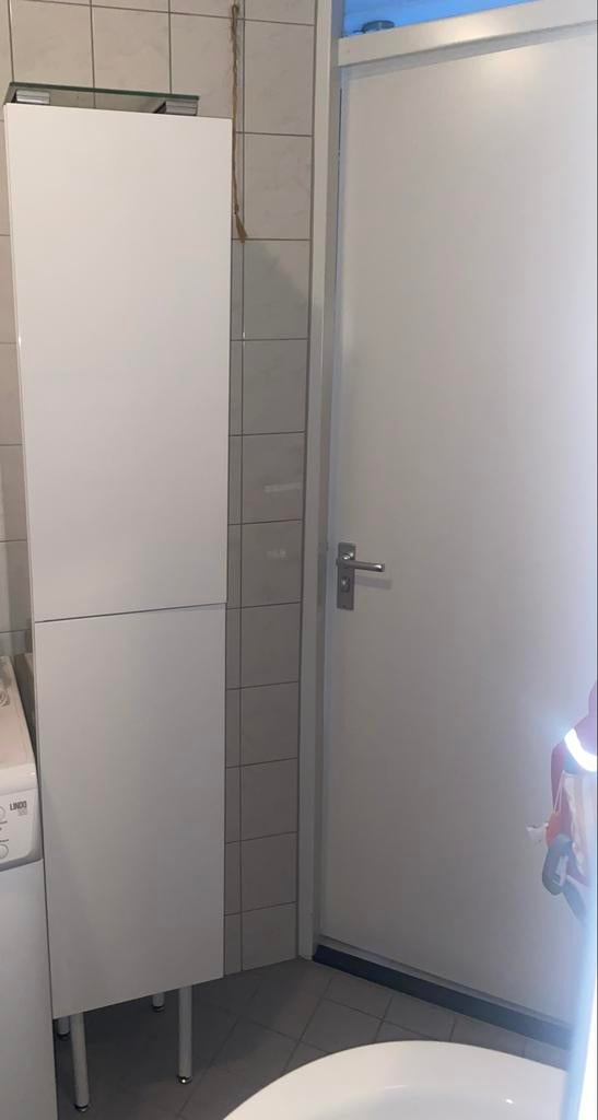 badkamerkast hoogglans wit op pootjes 36x36x192, Ophalen, (Half)hoge kast, Minder dan 50 cm, Zo goed als nieuw