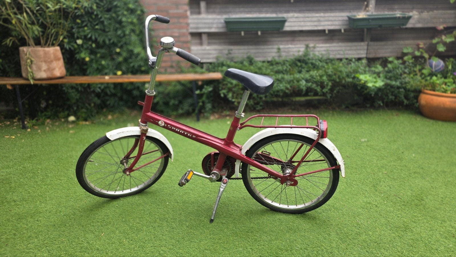 Sparta kinderfiets 18 inch - Vintage rood, Ophalen, Terugtraprem, Sparta, 16 tot 20 inch