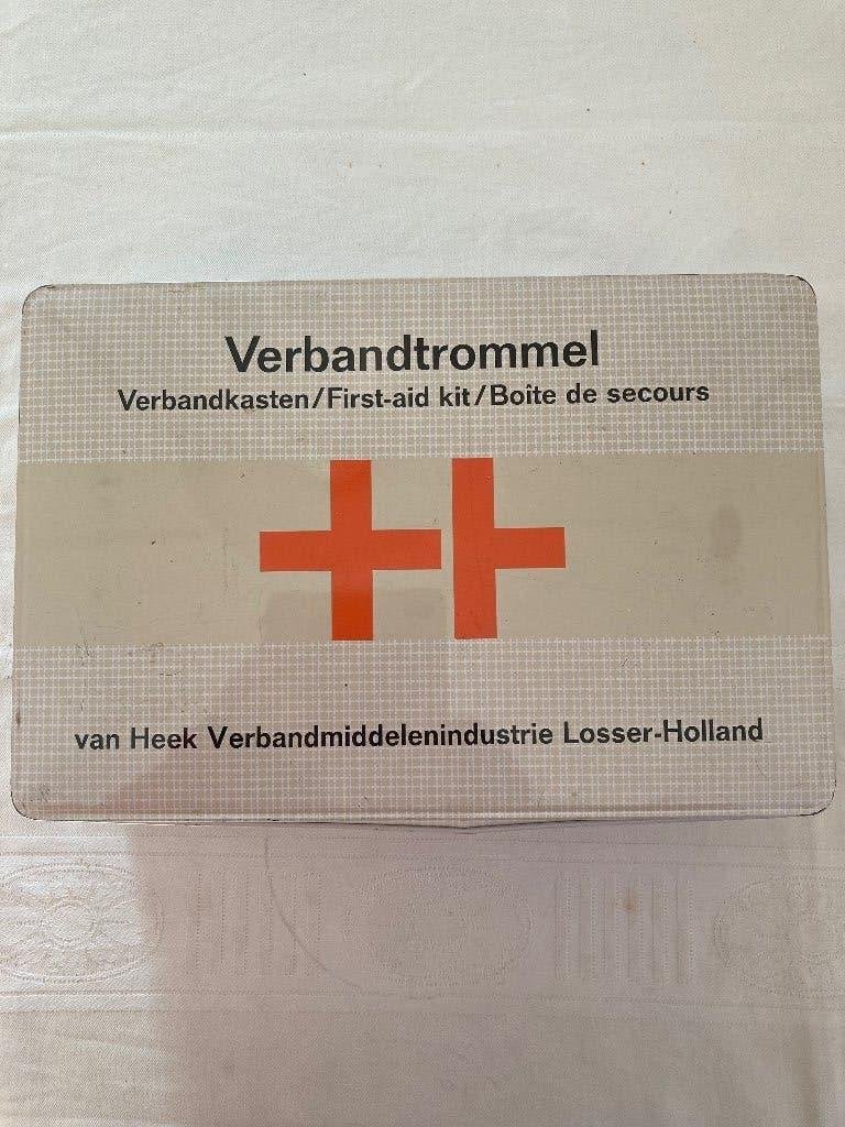 Retro verbandtrommel 1974, Van Heek vintage, Verzamelen, Ophalen of Verzenden, Huis en Inrichting