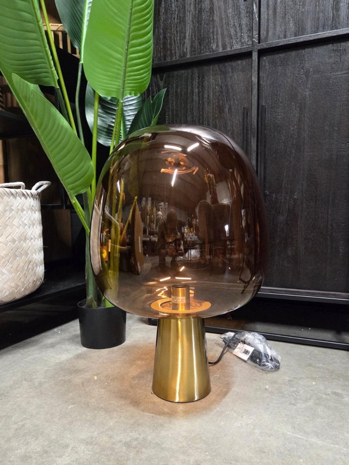 Tafellamp Mayson Bruin Glas / Brons van Light&Living, Ophalen, Light&Living, 50 tot 75 cm, Onbekend