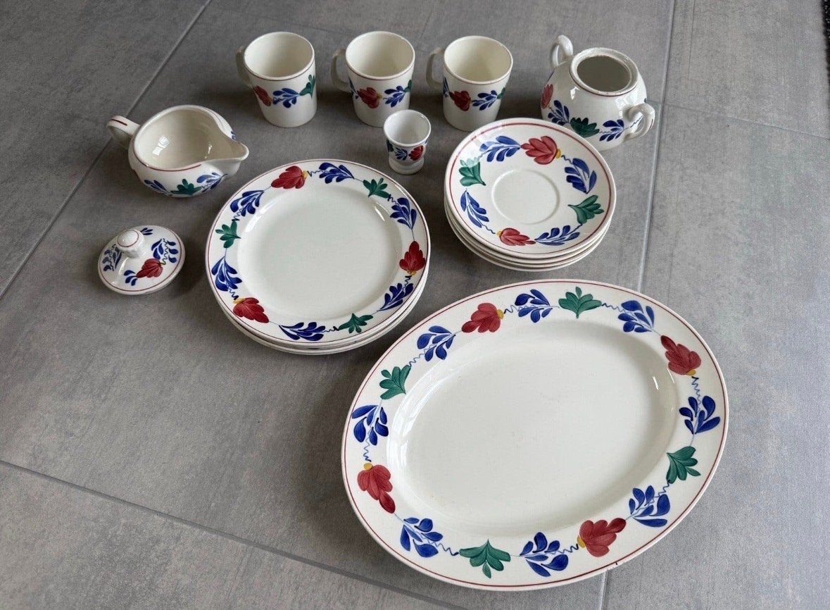 Boerenbont Servies - Maastricht Aardewerk, Antiek en Kunst, Ophalen of Verzenden