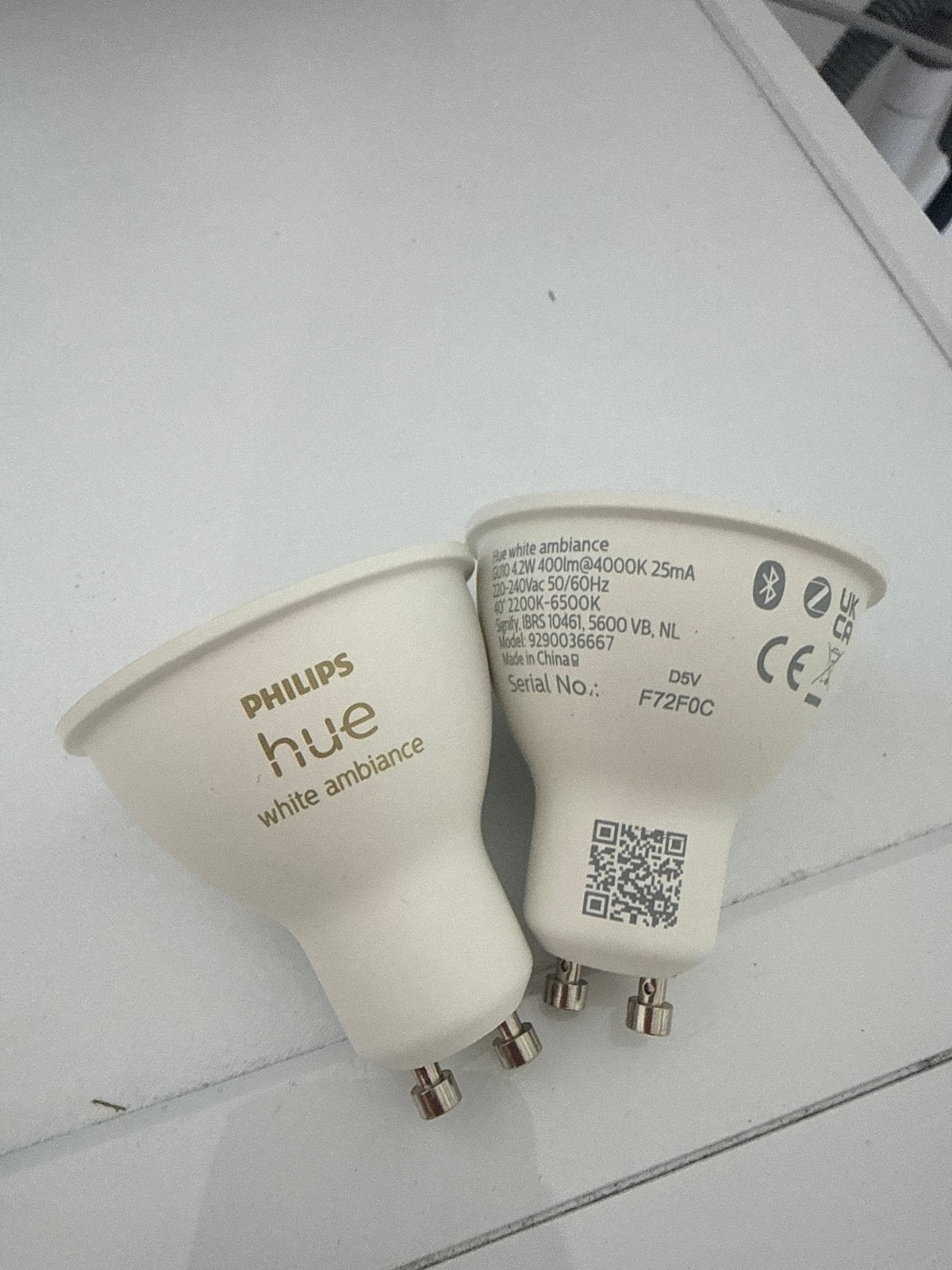 Philips Hue White Ambiance GU10 LED Lampen (2 stuks), Led-lamp, Philips Hue, Instelbaar wit, GU10