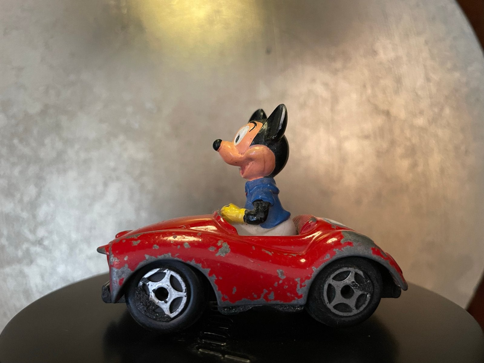 Vintage Mickey Mouse in auto van Walt Disney, ESCI, Ophalen of Verzenden, Gebruikt, Overige soorten, Beeldje of Figuurtje