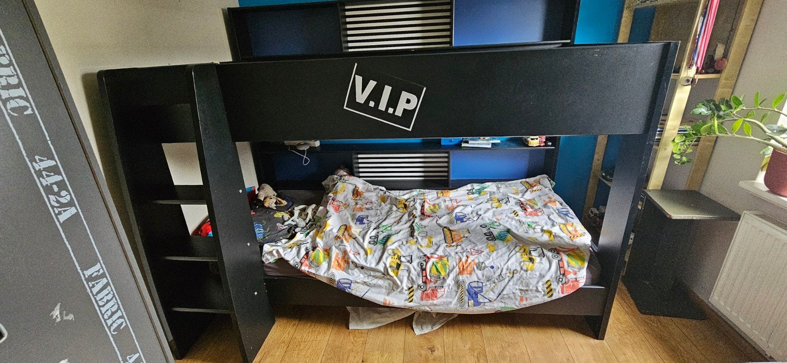 Zwart stapelbed, Ophalen, 90 cm, Eenpersoons, Zwart