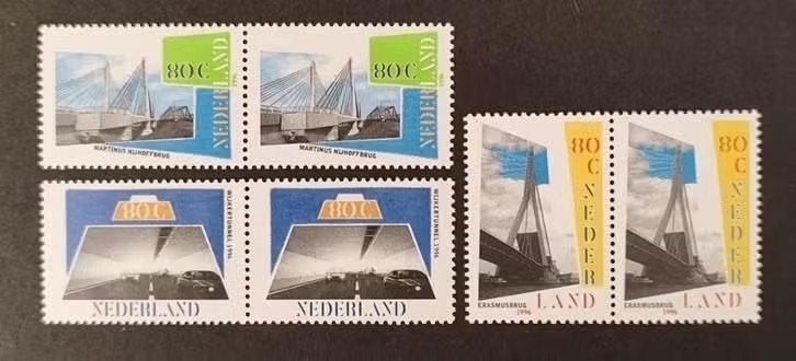 Nederland NVPH 1687 t/m 1689 geschakeld (pf), Postzegels en Munten, Verzenden, Na 1940, Postfris
