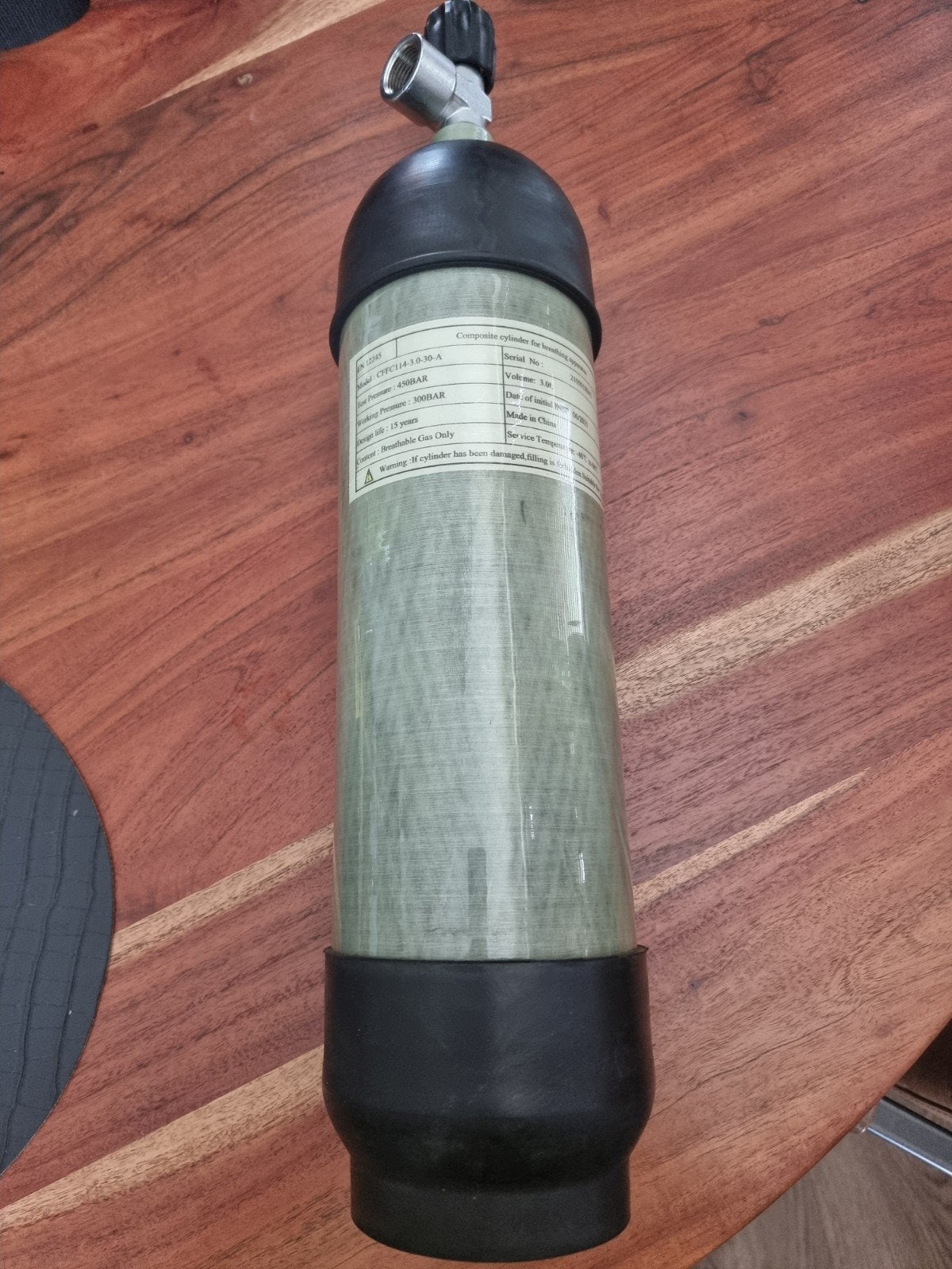 Duikfles persluchtfles  pcp 3.0L 300BAR Carbon Fiber Composi, Ophalen of Verzenden, Gebruikt