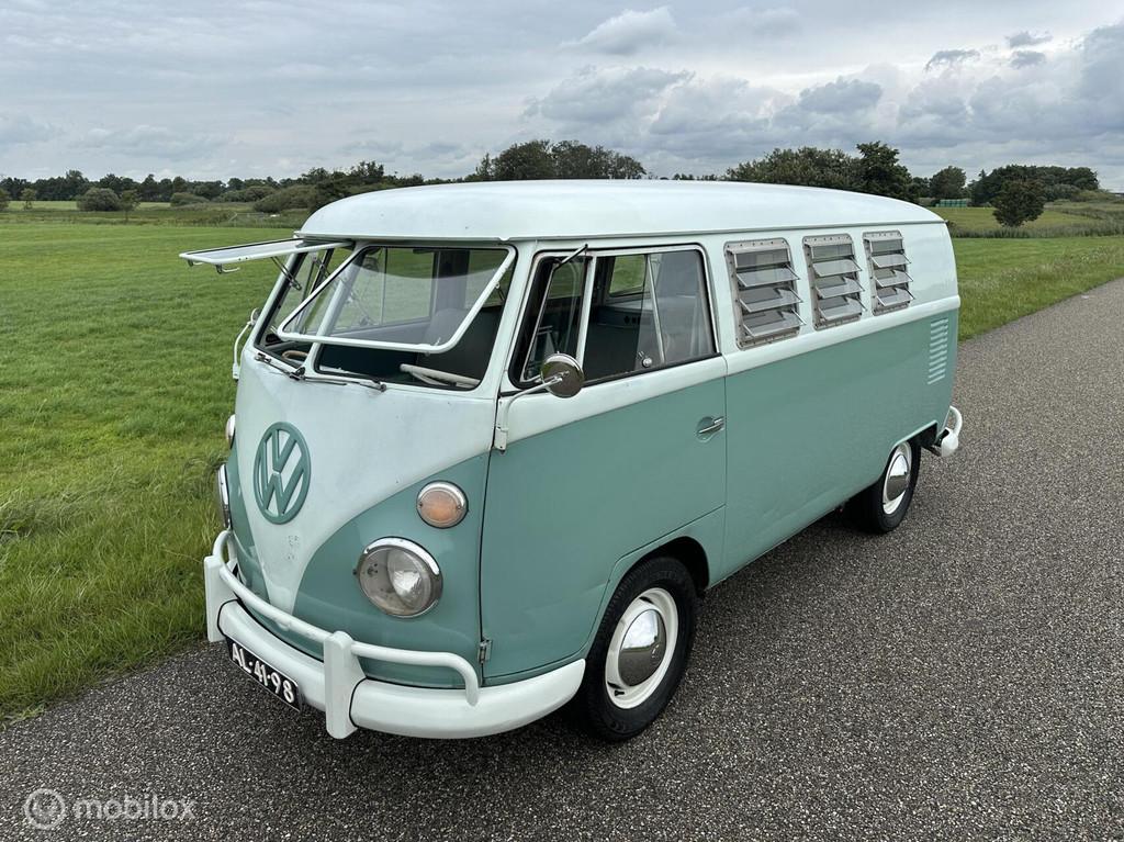 VW T1 spijlbus 1963 - eerste lak- top kwaliteit, Auto's, Oldtimers, Overige carrosserieën, Volkswagen, 39 pk, Bedrijf