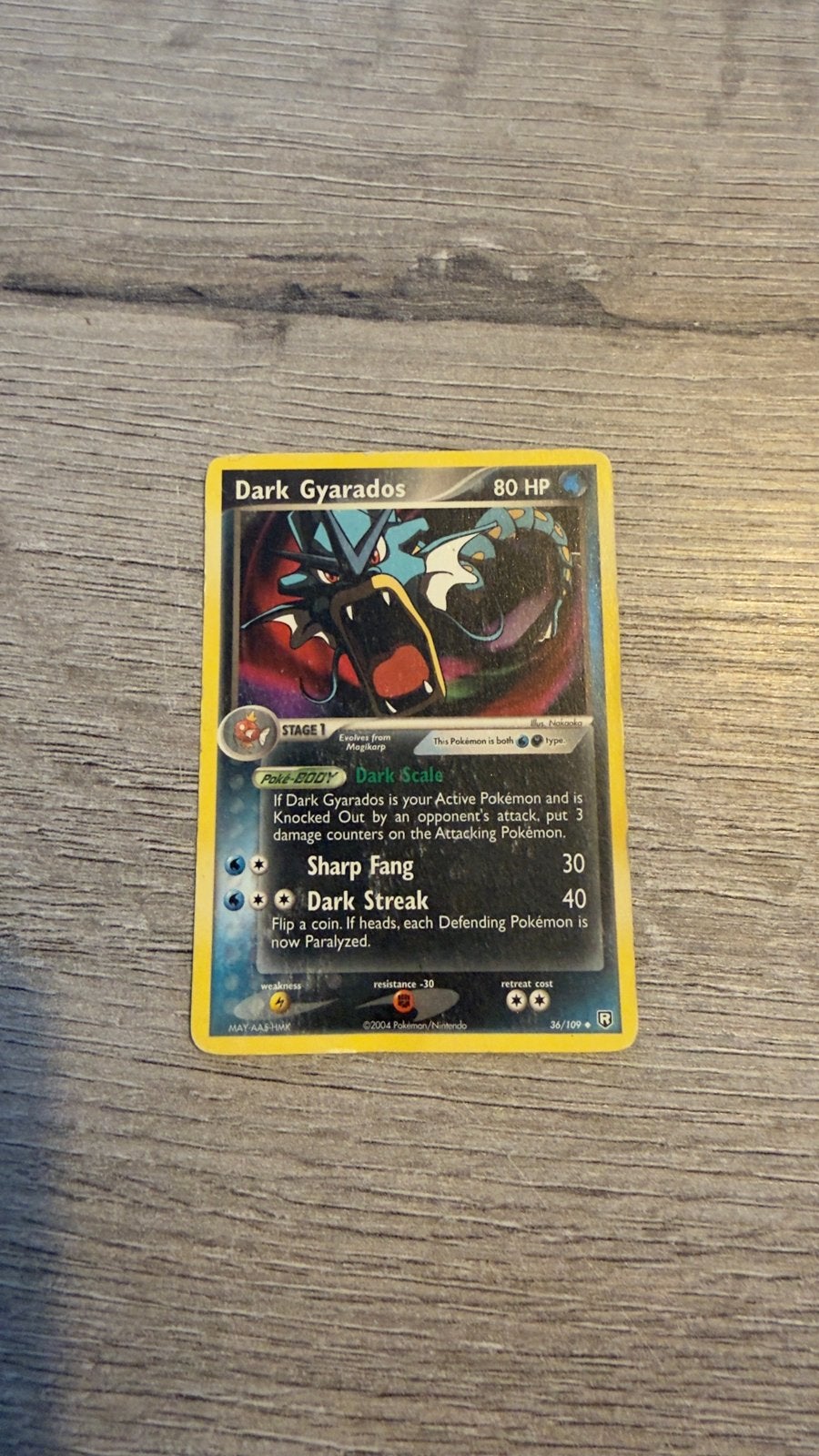 Dark Gyarados Pokémon kaart 36/109 EX Team Rocket Returns, Hobby en Vrije tijd, Verzamelkaartspellen | Pokémon, Ophalen of Verzenden
