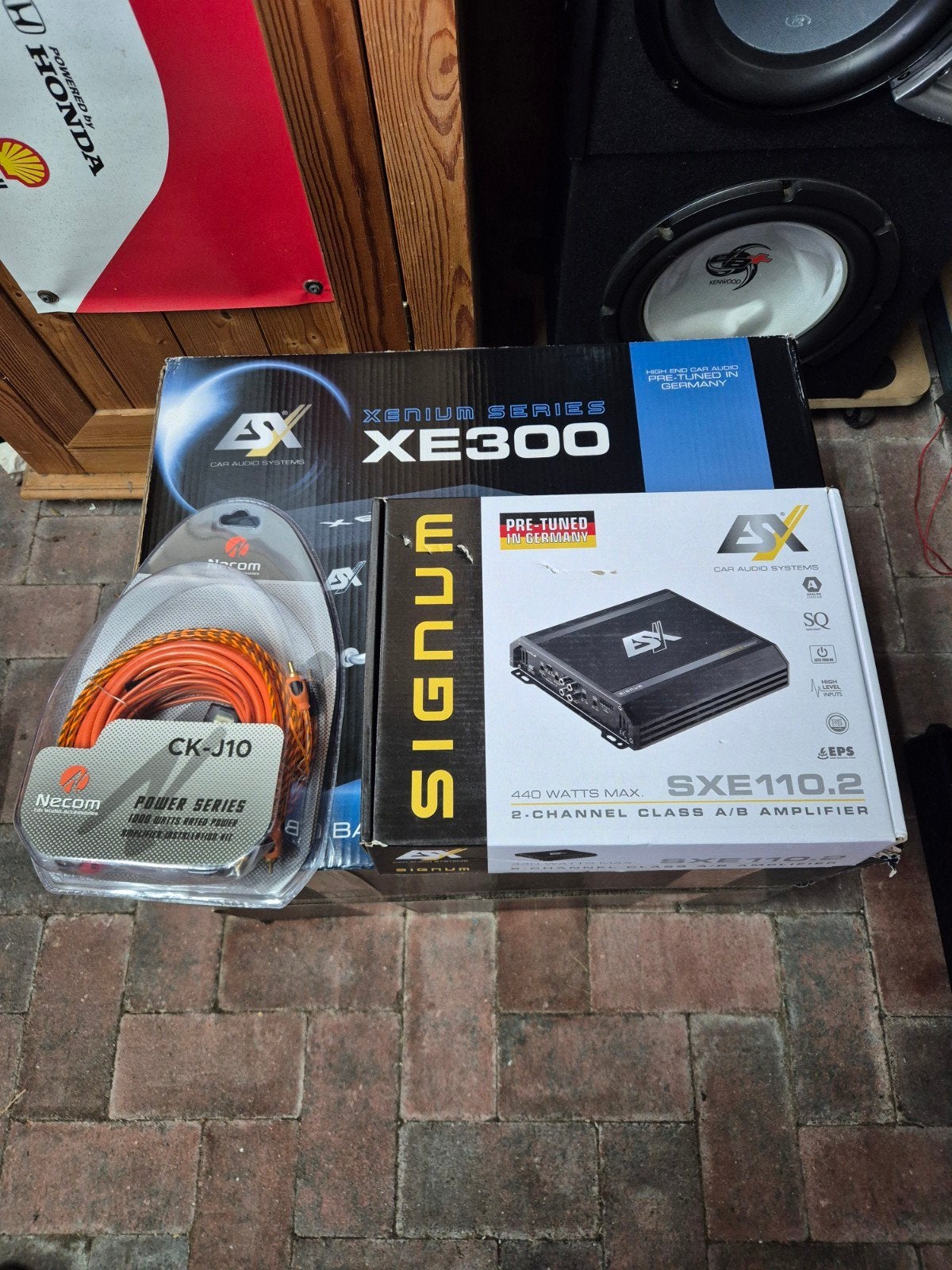 NIEUWE Esx 12inch subwoofer met Esx versterker en kabelset, Ophalen, Nieuw
